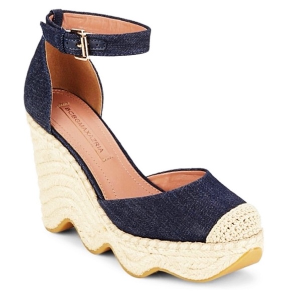 BCBGMAXAZRIA} Abell Denim Wedge Espadrille - Picture 8 of 13